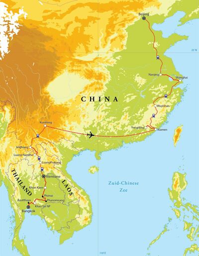 Routekaart Van Bangkok naar Beijing, 27 dagen Routekaart Van Bangkok naar Beijing, 27 dagen