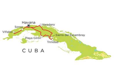 Routekaart Cuba, 15 dagen